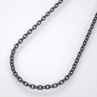 a1533-20-45 ブラック(燻し)2面カットあずきチェーンネックレス