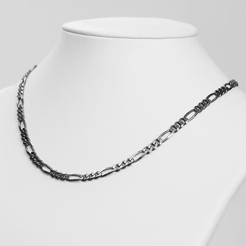 ヴィンテージ　SV925 フィガロチェーンネックレス　50cm　刻印　燻銀 チェーンネックレス メンズ シルバー925 ネックレス 50cm