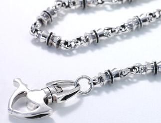 新品 シルバー925 ウォレットチェーン オリジナル シルバーウォレットチェーン ベルトクリップ バイカーズ