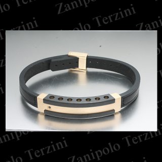 a1470-BK Zanipolo Terzini ザニポロ タルツィーニ ブレスレットブラックダイヤモンドIPブラックチタンコーティング(ブラックステッチ)