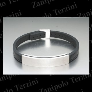 a1475-BK Zanipolo Terzini ザニポロ タルツィーニ ブレスレットIPブラックチタンコーティング(ブラックステッチ)