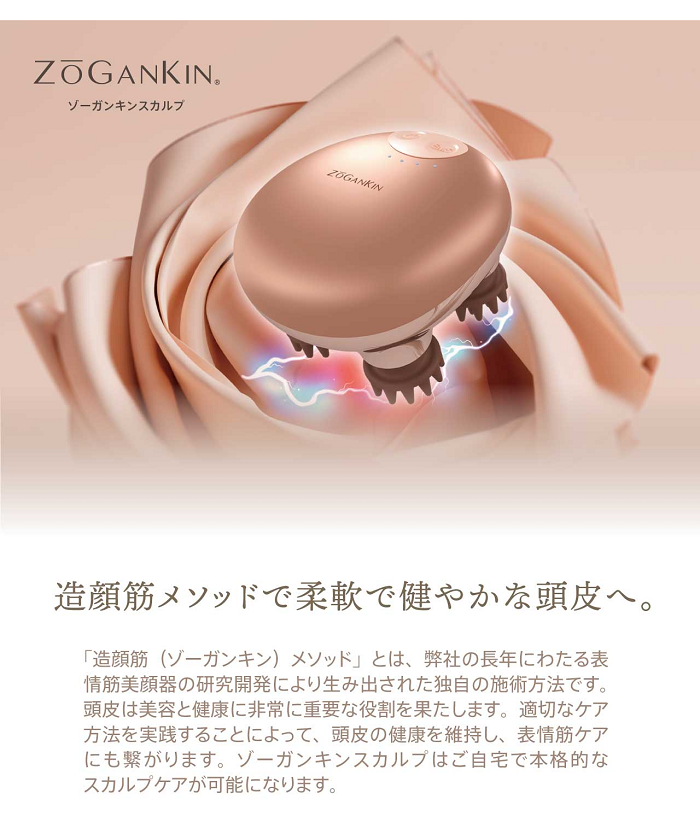 ゾーガンキン、ZOGANKIN、造顔筋、乾燥、小シワ、たるみ、EMS,RF、エレクトロポレーション、LED、防水