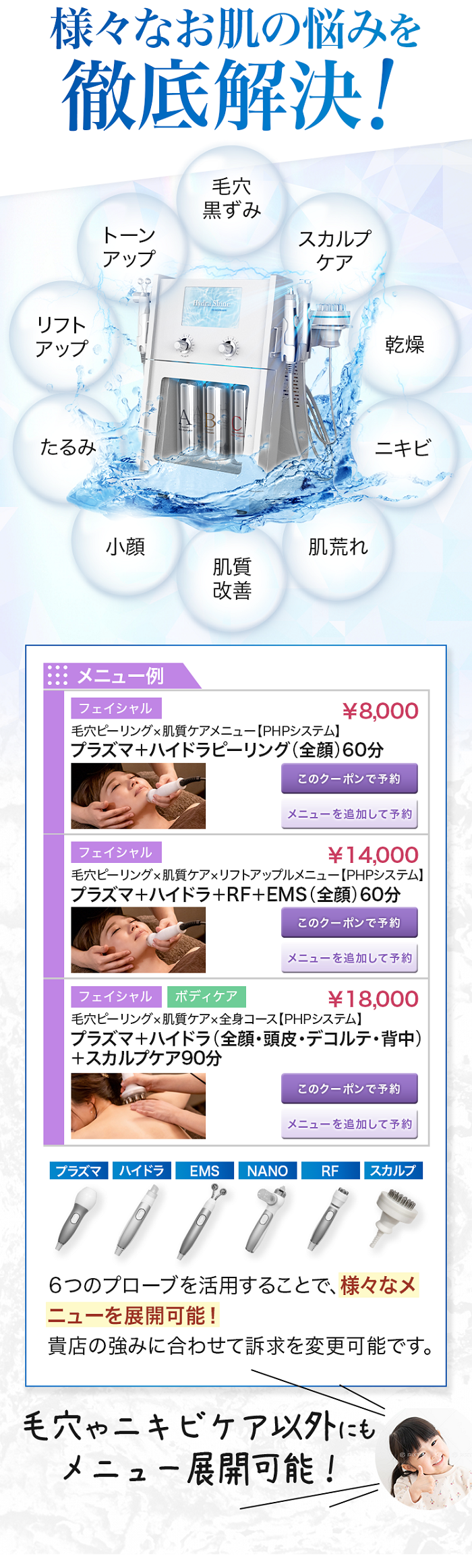 ハイドラシャイン、PHPシステム、ハイドラピーリング、プラズマ ハイドラシャイン、PHPシステム、ハイドラピーリング、プラズマ