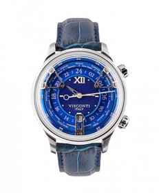 特価 73%OFF! ヴィスコンティ オペラGMTブルー KW23-13 腕時計 自動巻 メンズ ビスコンティ VISCONTI OPERA GMT BLUE レザーストラップ
