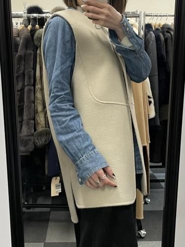 ウールダブルフェイスボタンジレ