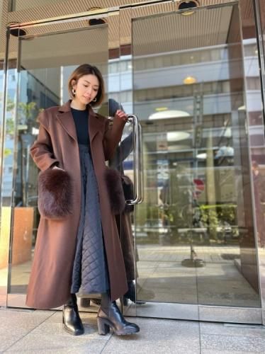 【新品未使用】ウールロングコート　赤　フォックスファーポケット 172148065_o2.jpg?