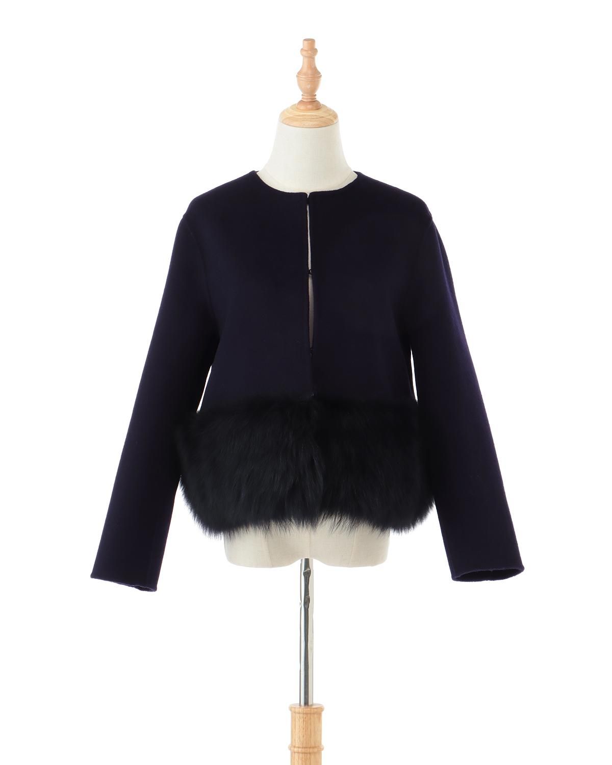 未使用 u-big ウールダブルフェイスFOXアームジャケット ホワイト