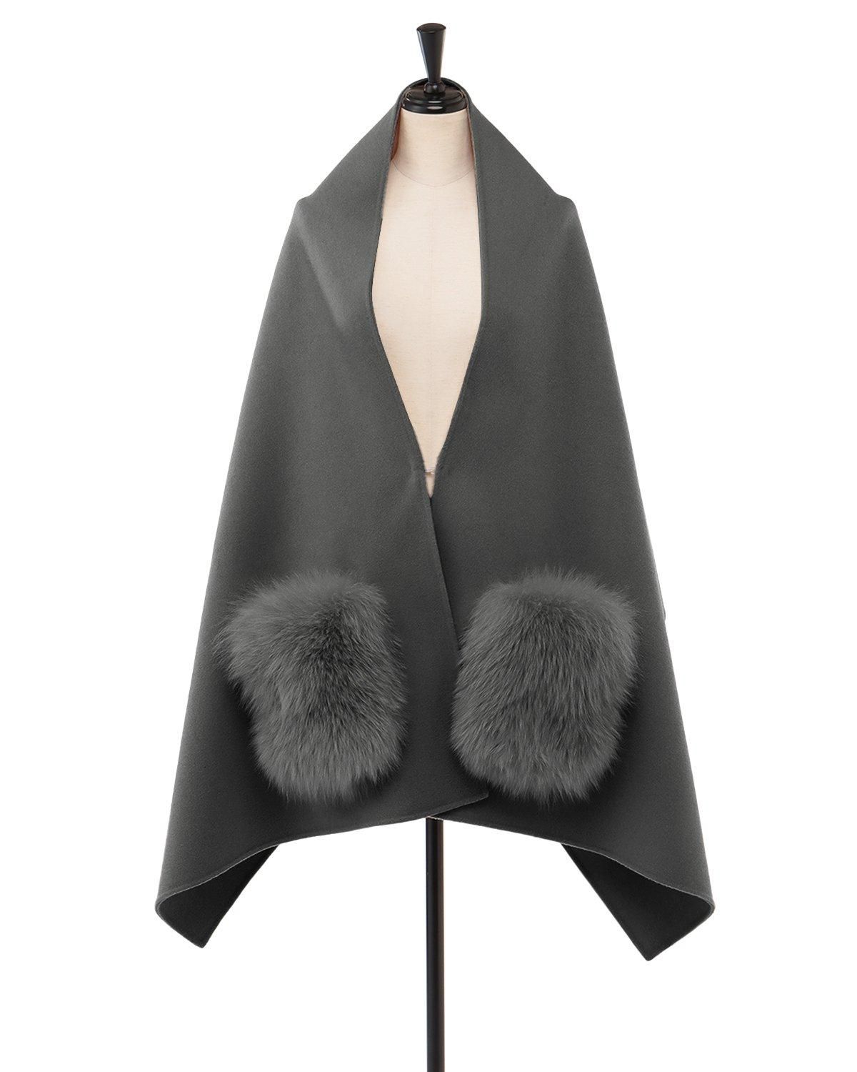 即納＋受注】ウールダブルフェイスFOXポケットストール