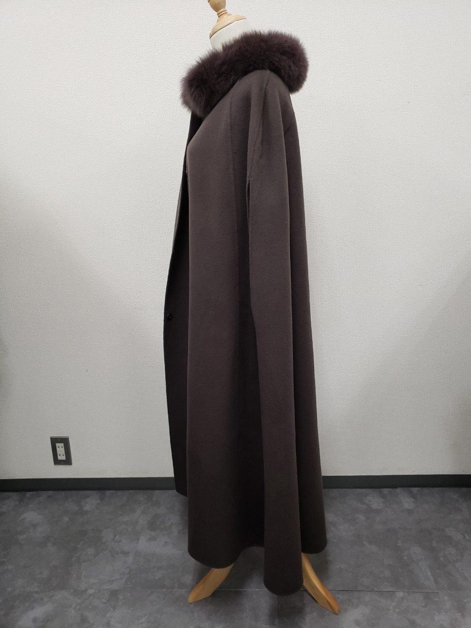即納品】10％カシミヤ90％ウールダブルフェイスFOXカラーロング
