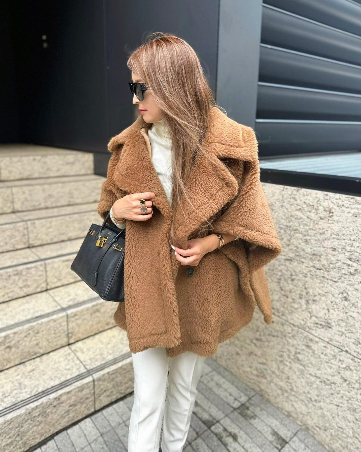 【未使用】ubig石井毛皮 アルパカポンチョ 即納+受注】アルパカケープ