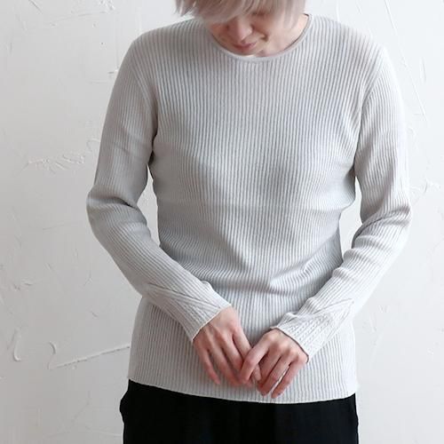 【SALE】 muuc ムーク シルクコットン リブ 丸衿長袖プルオーバー mub913 muuc ムーク シルクコットン リブ 丸衿長袖プルオーバー