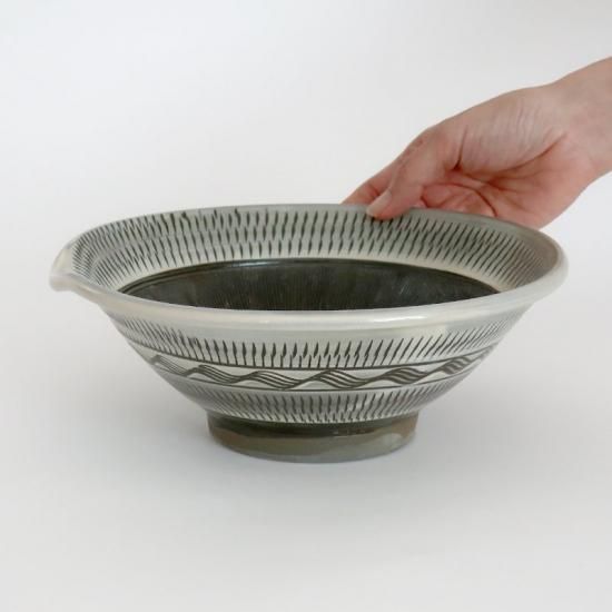 小鹿田焼 8寸すり鉢 飛びかんな