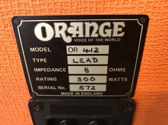 ORANGE OR412 UK製のオレンジ12インチ4発キャビネットです