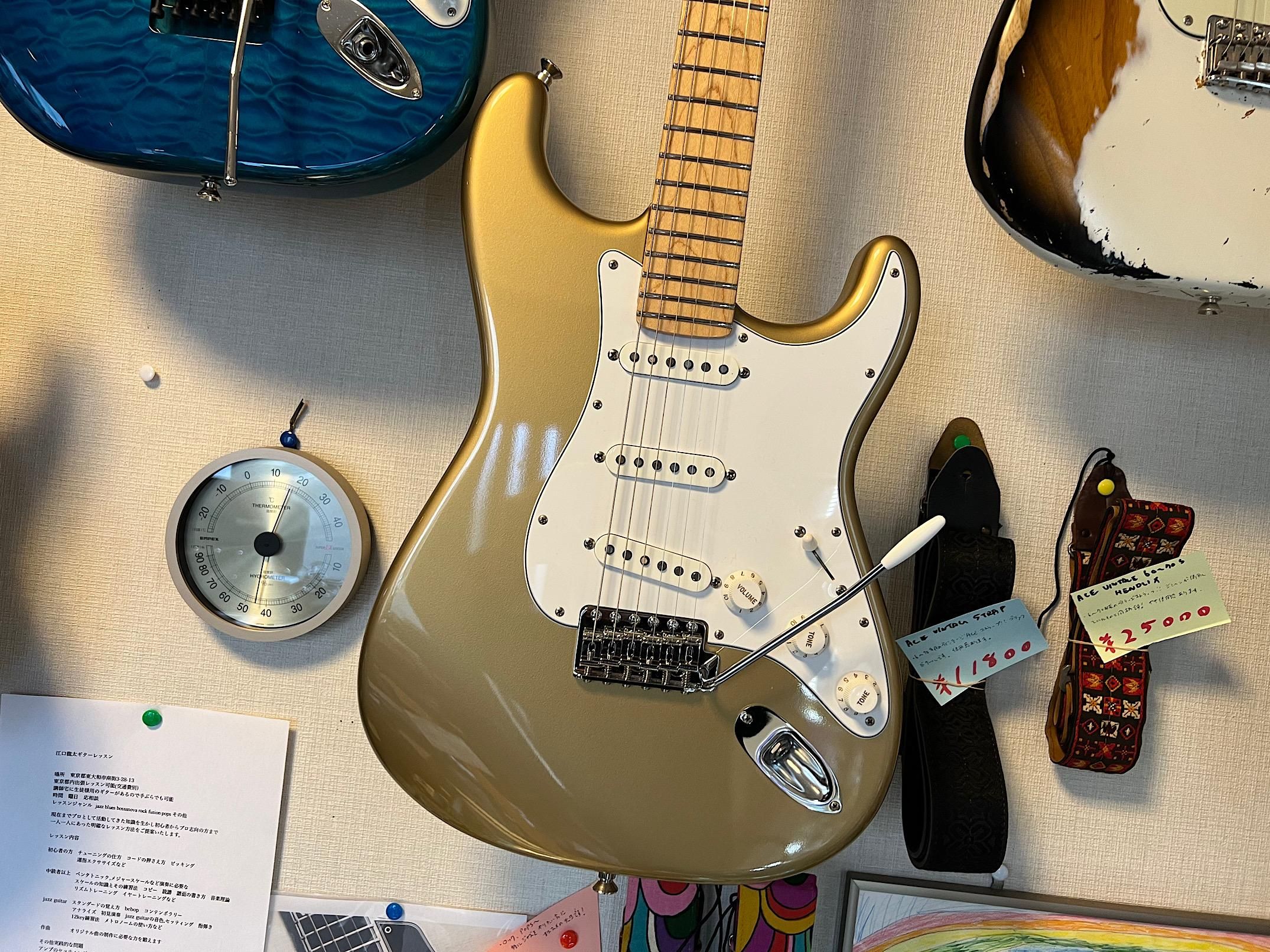 PGM ST TYPE ORDER ショアラインゴールドと指板の木目が印象的な