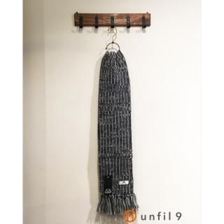 フィルダレニエ ひつじのストール 毛100％ 刺繍 ステッチ 黒