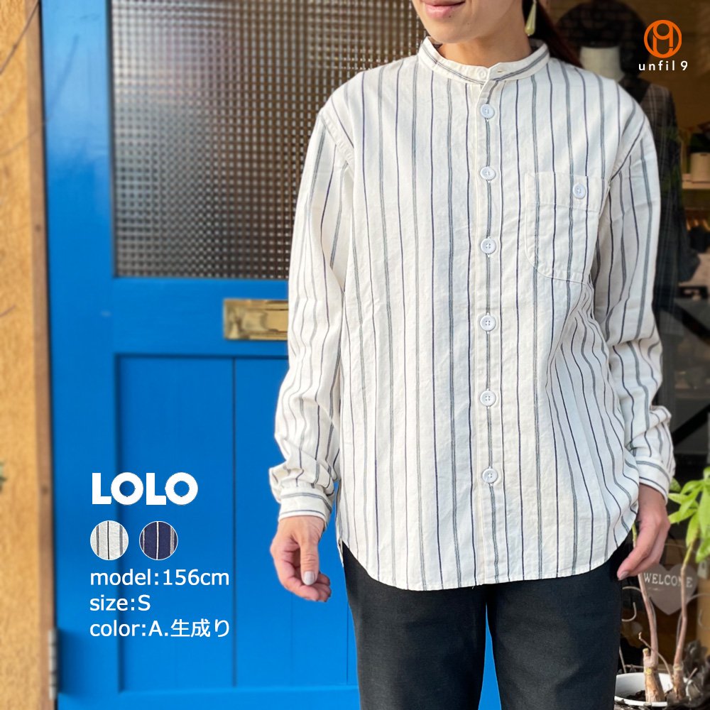 LOLO（ロロ） No.LS-384 スタンドカラーストライプシャツ - unfil9