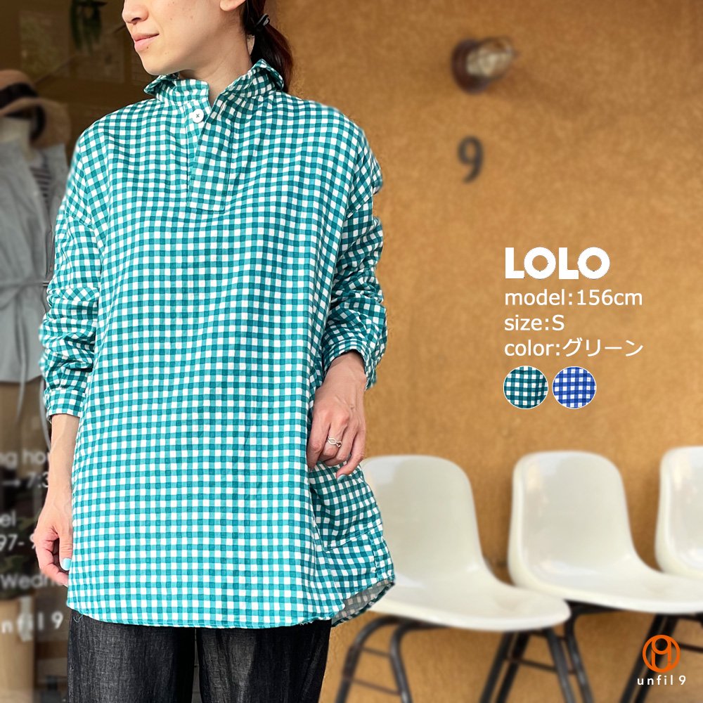 LOLO LIKE（ロロライク） No.2LS-87 定番プルオーバー型プリントガーゼビッグシャツ - unfil9  正規取扱｜レディース通販ショップLS-3V2 定番プルオーバーストライプリネンシャツ