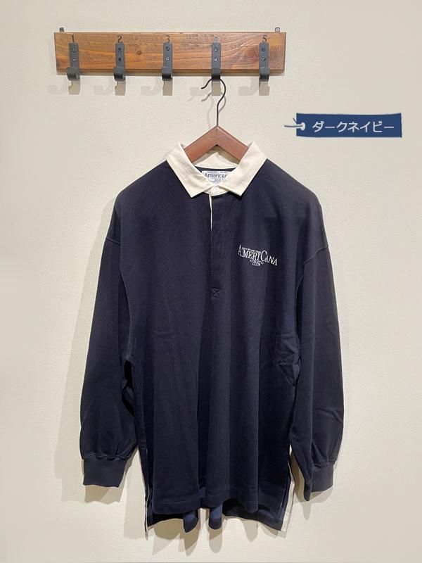AMERICANA/アメリカーナ】別注 ボーダーラグビーシャツ（Tシャツ