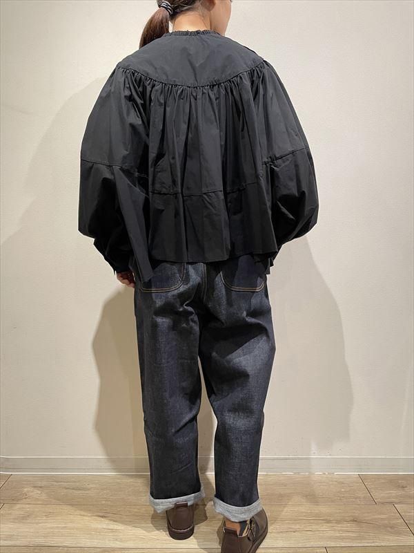 極美品✨ダリア dahl’ia リネン100％ギャザーブラウス 白 バンドカラー dahl'ia ダリア フリルブラウス