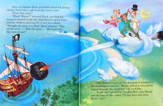 英語〉Walt Disney's Peter Pan -a Little Golden Book- - 中古絵本と、絵本やかわいい古本屋  -secondhand books online-