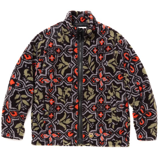 CALEE キャリー Jacquard pile boa jacket＜Black/Red＞ - NEILLAGE