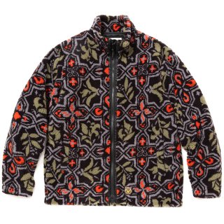 CALEE ꡼ Jacquard pile boa jacketBlack/Red