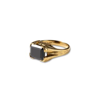CALEE キャリー Cut stone silver ring -black cubic-＜Gold＞