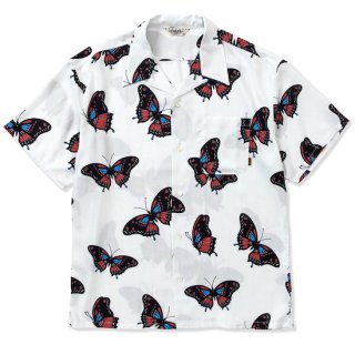CALEE キャリー ×MIHO MURAKAMI CL Butterfly pattern S/S shirt＜White＞