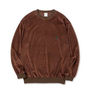 CALEE キャリー EMBROIDERY VELOUR CREW NECK SW＜BROWN＞<img class='new_mark_img2' src='https://img.shop-pro.jp/img/new/icons14.gif' style='border:none;display:inline;margin:0px;padding:0px;width:auto;' />