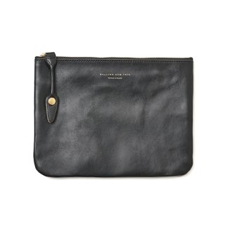 ROLLING DUB TRIO ローリングダブトリオ SQUARE ZIP & SNAP POUCH size M -LEATHER＜BLACK HORSE＞