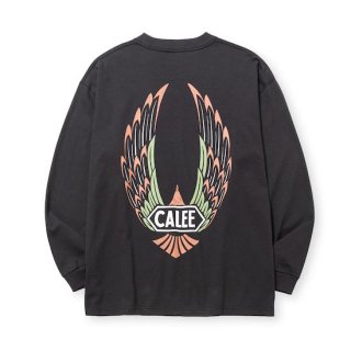 CALEE ꡼ VINTAGE TYPE WING LOGO L/S TEE NATURALLY PAINT DESIGNCHARCOAL