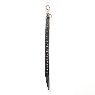 CALEE ꡼ STUDS & KNITTING LEATHER LONG KEY RING