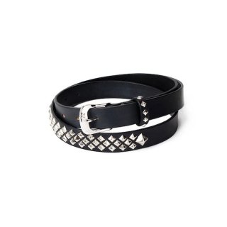 CALEE ꡼ STUDS LEATHER NARROW BELT