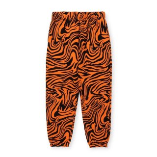 CALEE ꡼ ZEBRA PATTERN SWEAT RELAX PANTSBLACK / ORANGE