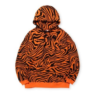 CALEE ꡼ ZEBRA PATTERN DROP PULLOVER HDBLACK / ORANGE