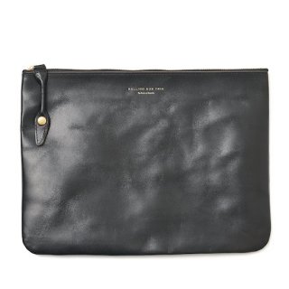 ROLLING DUB TRIO 󥰥֥ȥꥪ SQUARE ZIP & SNAP POUCH size L -LEATHERBLACK HORSE