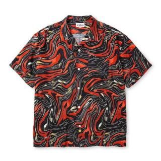 CALEE ꡼ CAMO PATTERN OPEN COLLAR SHBLACK / RED<img class='new_mark_img2' src='https://img.shop-pro.jp/img/new/icons14.gif' style='border:none;display:inline;margin:0px;padding:0px;width:auto;' />