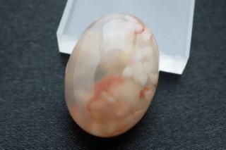 【マダガスカル産】チェリーブロッサムアゲート 2.9g(サクラメノウ)ルース お守り石 オーバル型 桜の花びら模様