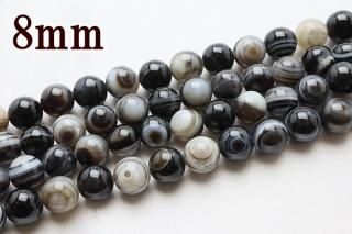 連売り【8mm】天眼石 アイアゲート 丸(ラウンド)1連約38cm ビーズ パーツ (穴あき)