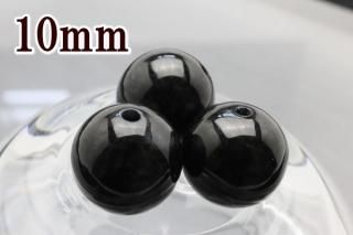 高品質【10mm】【ミャンマー産】AAAAA 黒翡翠 1粒売り バラ売り ビーズ(穴あき)5月誕生石