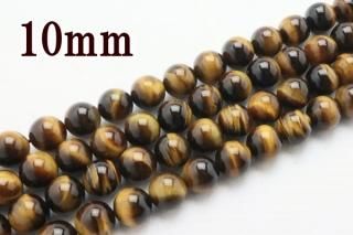 連売り【10mm】AAAAA タイガーアイ 丸(ラウンド)1連約38cm ビーズ パーツ (穴あき)