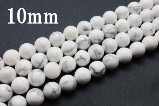 連売り【10mm】ハウライト(マグネサイト) 丸(ラウンド)1連約38cm ビーズ パーツ (穴あき)