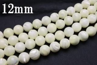 連売り【11mm】マザーオブパール 丸(ラウンド)1連約38cm ビーズ パーツ (穴あき)