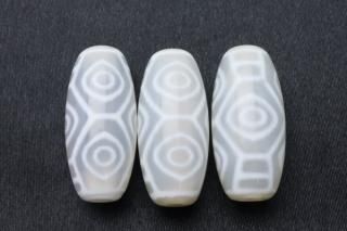 約25mm 老玉髄白天珠【龍眼天珠】1個 風水開運・諸運隆盛・権力掌中・富財獲得