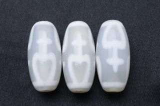 約25mm 老玉髄白天珠【宝瓶天珠】1個 幸運が湧き出る瓶