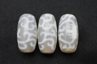 約20mm 老玉髄白天珠【如意蓮花天珠】1個 願望達成・万事好転・心身健康