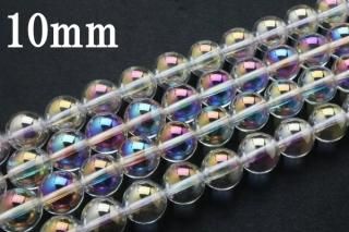 連売り【10mm】オーロラクォーツ 丸(ラウンド)1連約38cm ビーズ パーツ (穴あき)