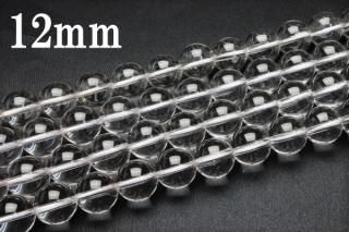 連売り【12mm】高品質AAAAA 天然水晶(クリスタル、クォーツ) 丸(ラウンド) 1連約38cm ビーズ パーツ (穴あき)
