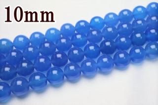 連売り【10mm】ブルーアゲート 丸(ラウンド)1連約38cm ビーズ パーツ (穴あき)
