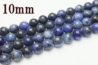 連売り【10mm】ソーダライト 丸(ラウンド)1連約38cm ビーズ パーツ (穴あき)